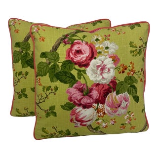 Contemporary Floral Pillows - Pair For Sale