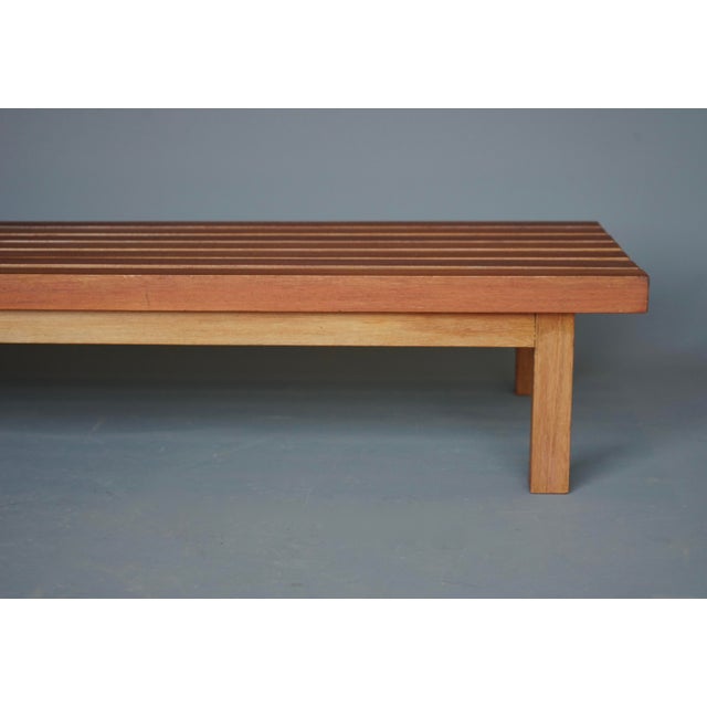 Mid-Century Slatted Teak Low Bench, 1960s For Sale - Image 16 of 18