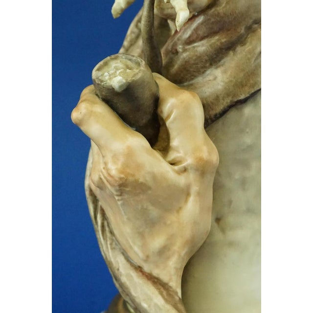 20th Century Ironic Bust of an Elderly Man with a Pipe by Giuseppe Cappè for Capodimonte, Italy, 1950s For Sale - Image 18 of 18