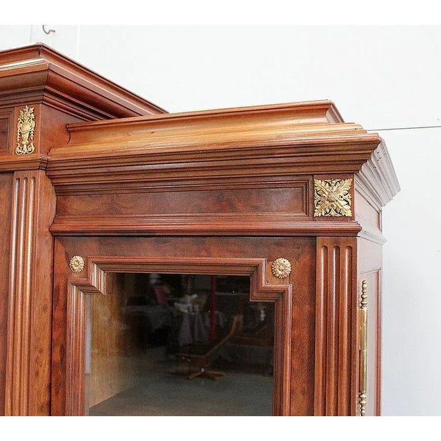 Brown Antique Louis XVI Style Mahogany Bookcase, 1800s For Sale - Image 8 of 18