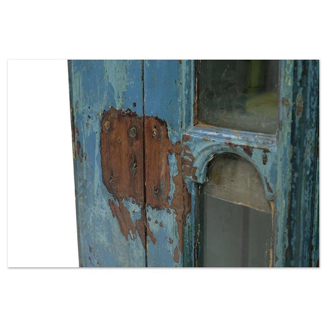 Wood Patinated Wooden Wall Display Cabinet For Sale - Image 7 of 9