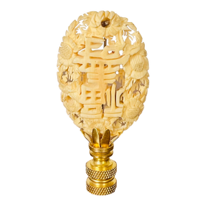 Vintage Chinese Carved Bone Lamp Finial