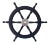 Early 19th Century Nautical Handcrafted 24 Inch Dark Blue Wooden Ship Wheel, Home Wall Décor For Sale