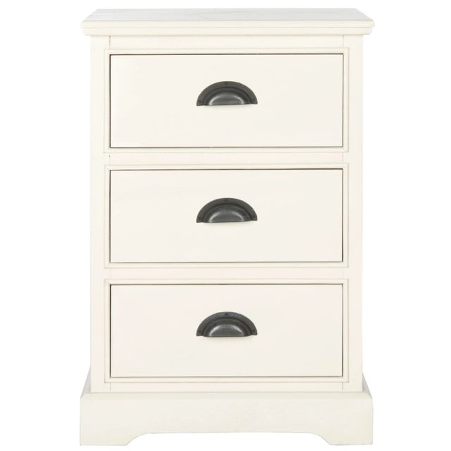 3 Drawer Side Table in White For Sale - Image 4 of 4