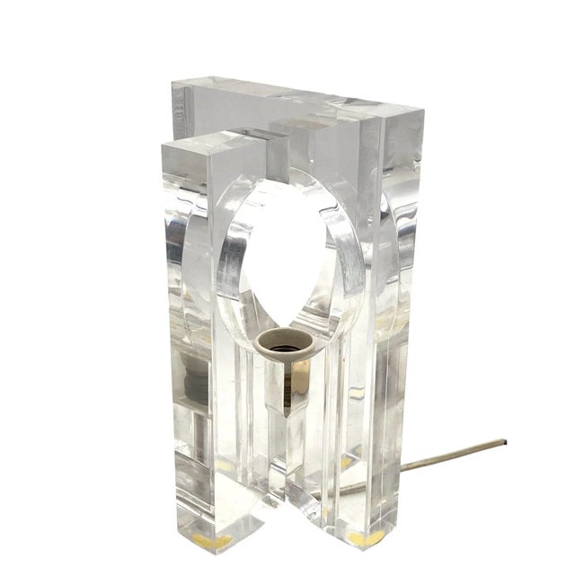 Sandro Petti, Sculptural Lucite Table Lamp, Maison Jansen France 1970s For Sale - Image 10 of 12