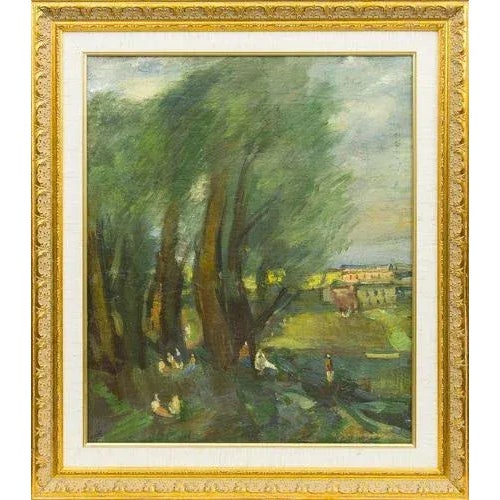 Under the Trees, Oil on Board, 20th Century For Sale - Image 4 of 4