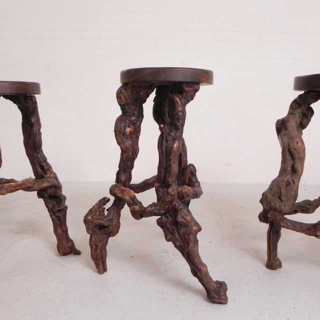 Vintage Bar Stools from Vines, 1960s, Set of 3 For Sale - Image 9 of 18