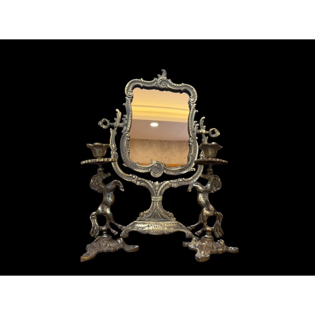 Handmade Brass Horse Mirror Set For Sale - Image 16 of 18