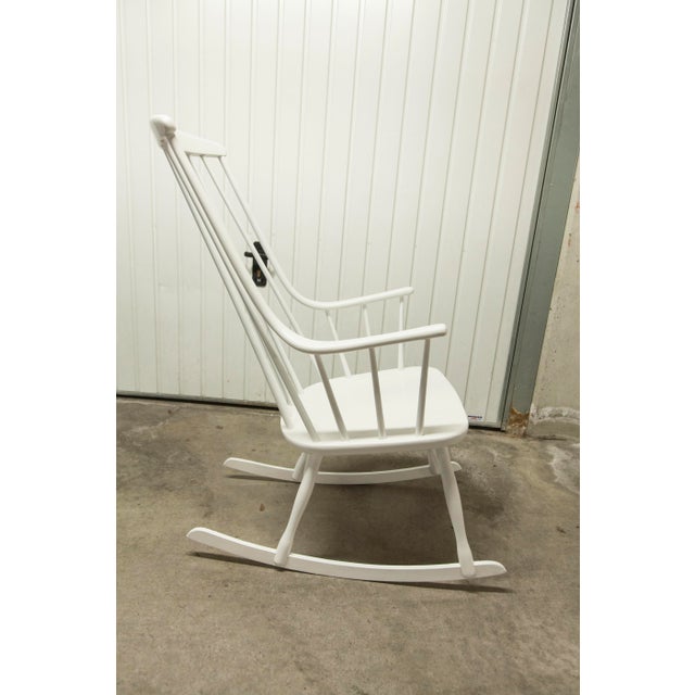 Grandessa Rocking Chair in White Beech attributed to Lena Larsson for Nesto, 1960 For Sale - Image 16 of 18