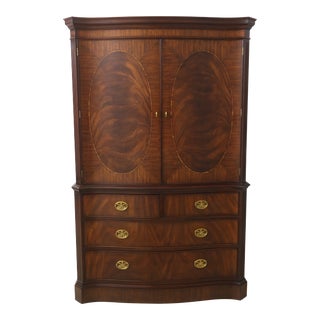 Henkel Harris Mahogany Inlaid Bedroom Armoire For Sale
