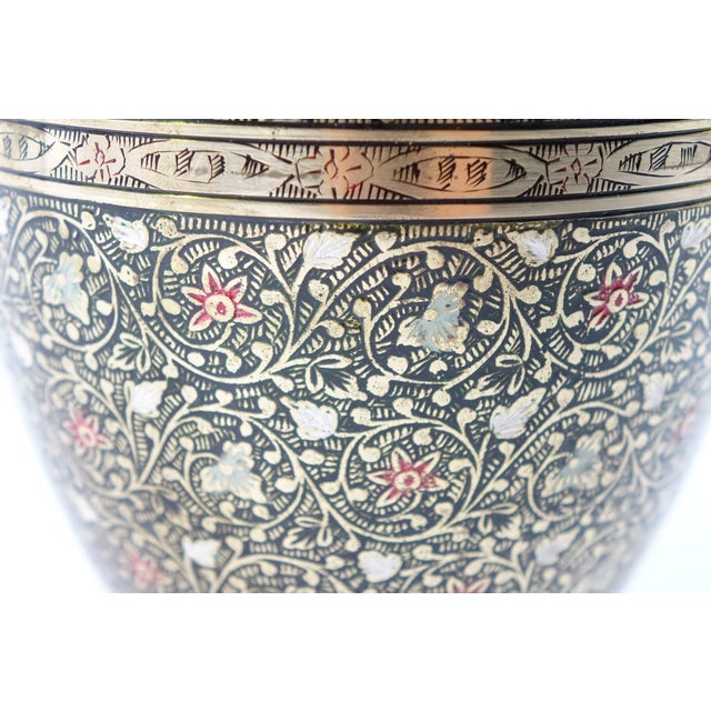 Mid 20th Century Decorative Brass Urns - A Pair For Sale - Image 4 of 11