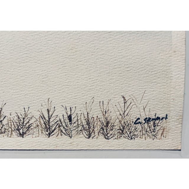 1970s snowy landscape, watercolor on heavy paper, signed lower right "C. Stewart." Combined shipping available, please...