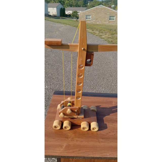 Vintage Handmade Wooden Toy Crane For Sale - Image 6 of 11