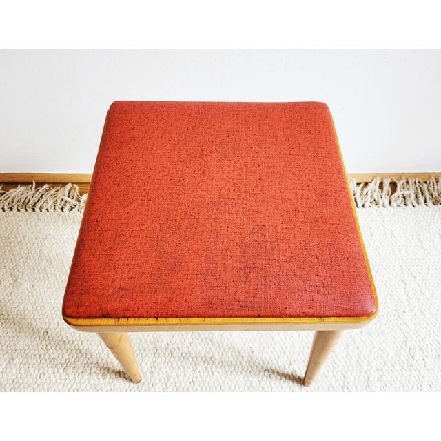 1950s Mid-Century Modern Stool attributed to Franz Schuster, 1950s For Sale - Image 5 of 6