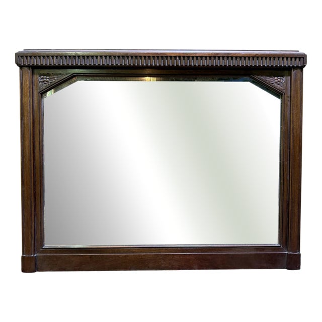 Art Deco Mirror in Walnut Frame For Sale