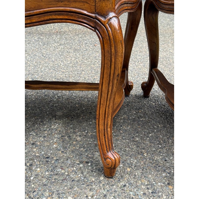 Newly Upholstered Vintage Louis XV French Arm Chairs - A Pair For Sale - Image 12 of 13
