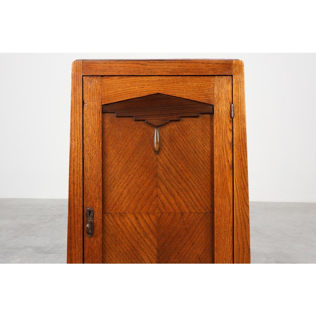 Amsterdamse School Wooden Nightstand, the Netherlands, 1915 For Sale - Image 5 of 16
