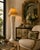 Striking 1988 vintage Palm Beach-style floor lamp featuring a tall sculptural plaster body formed with dramatic...