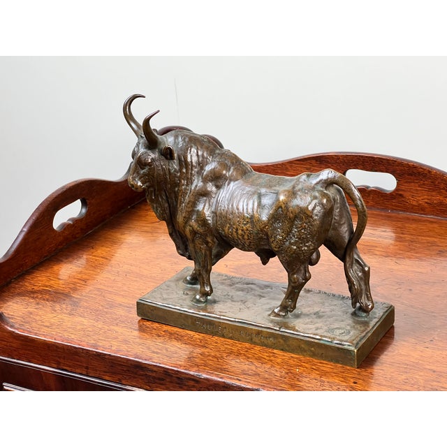 Traditional Jean-Baptiste Clesinger “Taureau Romain” Bronze Sculpture, Barbedienne Foundry, Rome 1858 For Sale - Image 3 of 10