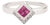 Minimalist 925 Silver Square-Cut Ruby & Diamond Cluster Ring for Women by Carat&her - Size 7 For Sale