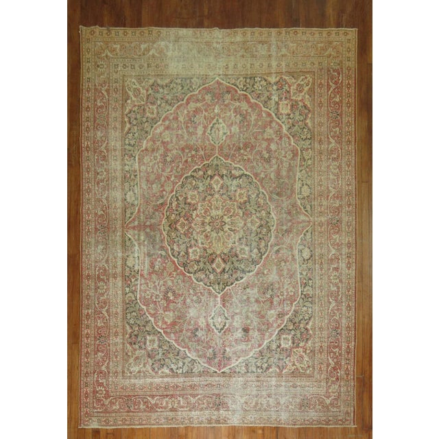 19th Century Worn Tabriz Rug, 7'6'' X 10'8'' For Sale - Image 11 of 11
