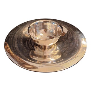Vintage Silver-Plated Metal Serving Bowl by Oneida Silversmith, 1970s For Sale
