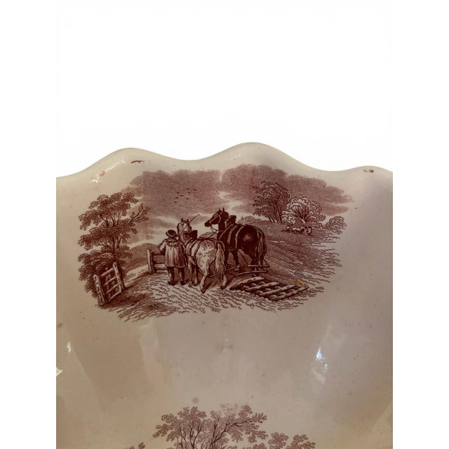 Antique Copeland Duncan Rural Pastoral Scene Footed Bowl Circa 1850'5 For Sale In Los Angeles - Image 6 of 10