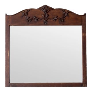 Antique Carved Wood Mirror For Sale