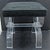 Vintage Lucite and Black Upholstery Thick Curved Legs X-Style Vanity Stool For Sale In Miami - Image 6 of 10