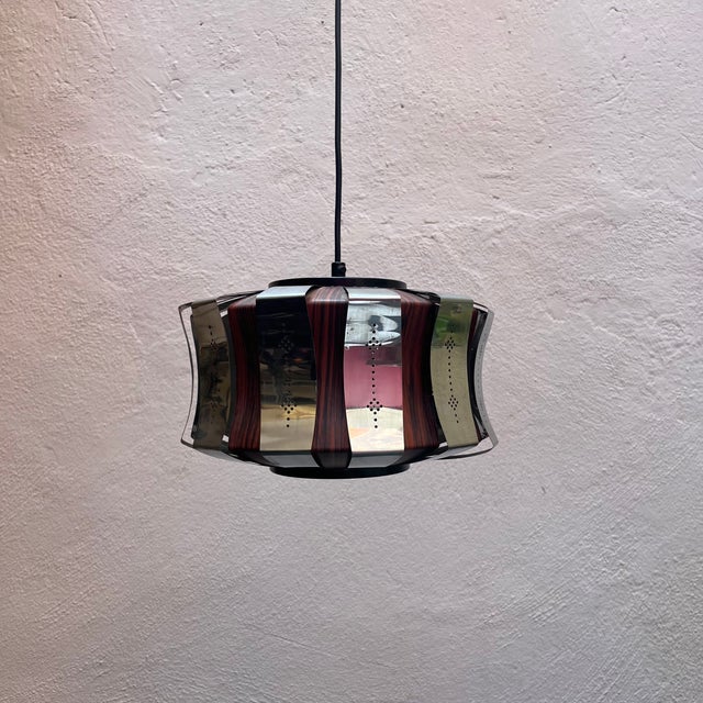 Brown Vintage Pendant Lamp by Werner Schou, 1970s For Sale - Image 8 of 8