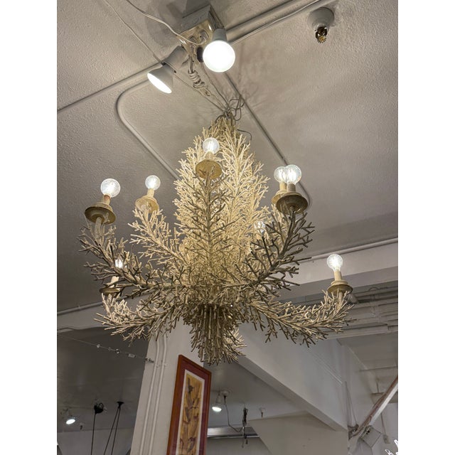 2020s Pride Sasser for Cosona Manufacturing 10-Light Metal Coral Chandelier For Sale - Image 5 of 12