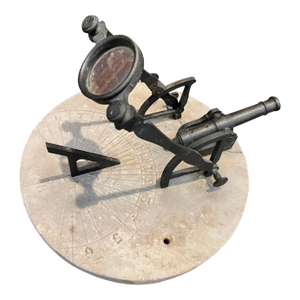 19th Century Solar Signal Cannon on Marble Sundial