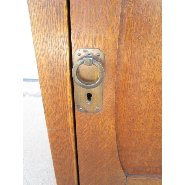 Wood Arts and Crafts Mission Oak Smoker's Table Vice Cabinet by Conrey Davis For Sale - Image 7 of 12