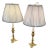 Pair of Ormolu Candlestick Form Lamps, 19th Century with Pleated Shades For Sale