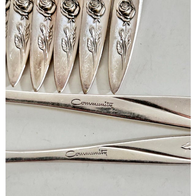 Vintage Community Morning Rose Silverplate Flatware Set, 52 Pieces For Sale - Image 11 of 12
