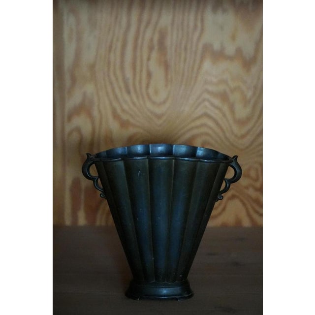 Art Deco Model D20 Vase in Patinated Disco Metal by Just Andersen, 1930s For Sale - Image 12 of 18