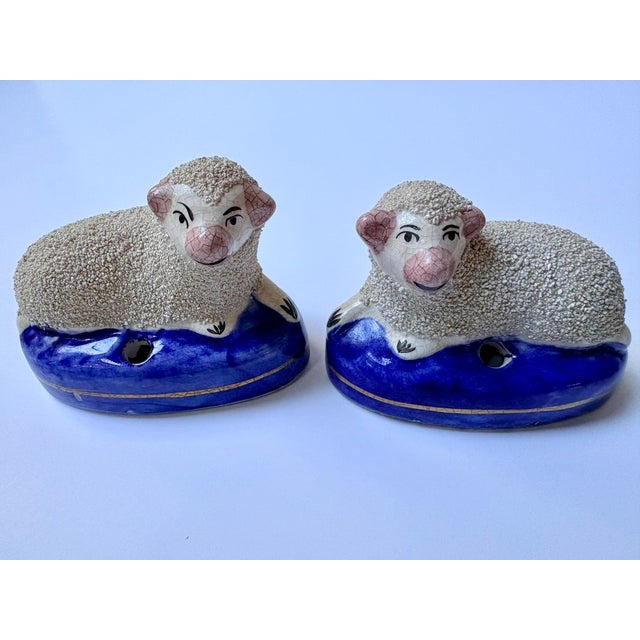 Pair of Antique Staffordshire Sheep For Sale In Washington DC - Image 6 of 10