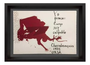 Paul Rebeyrolle Original Hand Sign Lithograph Ltd Ed. "I Think." W/Frame