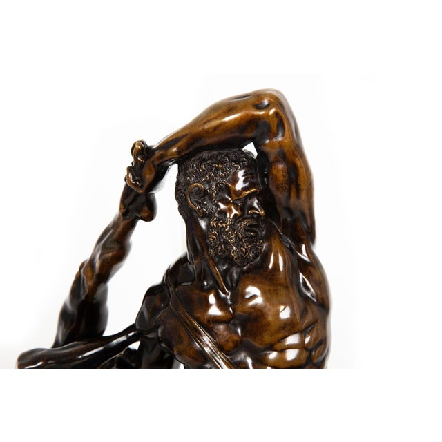French Bronze Sculpture “Hercules Throwing Lichas” After Canova Ca. 1850 For Sale - Image 6 of 18
