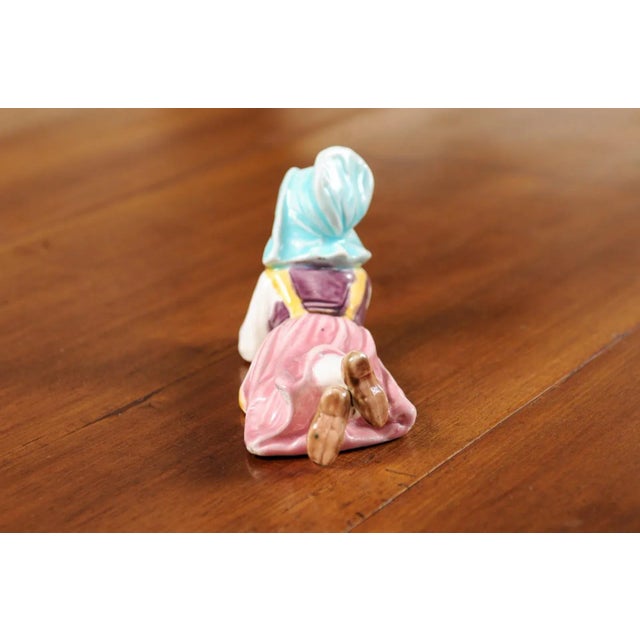 Vintage Petite English Porcelain Figurine Depicting a Young Girl Laying on the Ground For Sale - Image 10 of 13