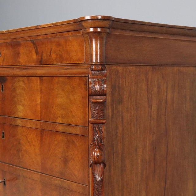 Charles X Mahogany Chest of Drawers For Sale - Image 3 of 11
