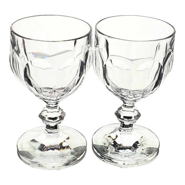 Villeroy & Boch Bernadotte Crystal Goblets, Pair 6" For Sale