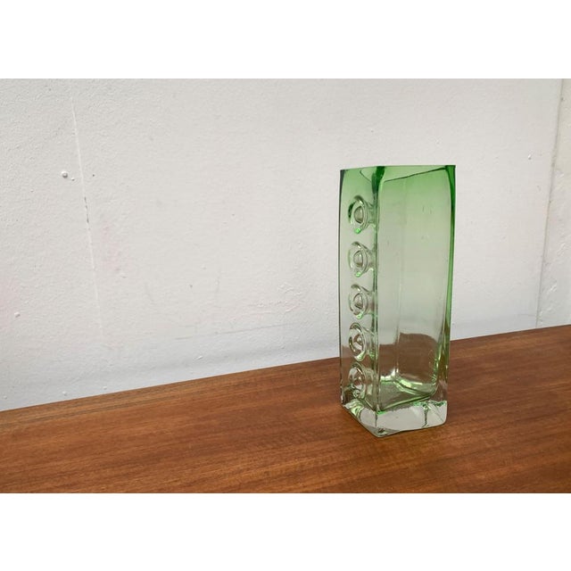 Mid-Century Space Age Brutalist Glass Block Vase, 1960s For Sale - Image 11 of 18