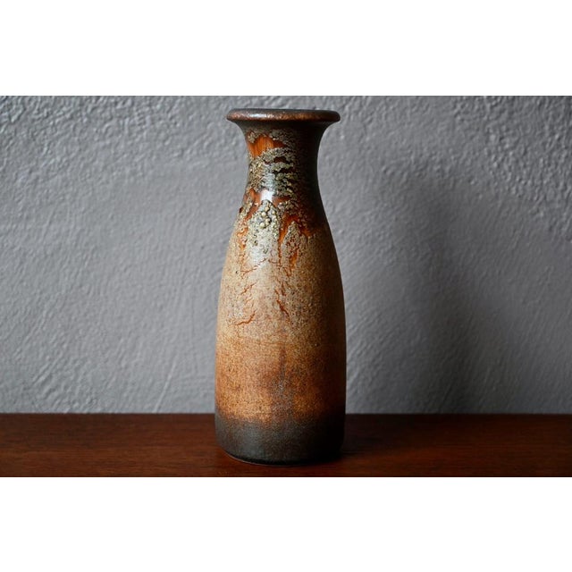 Beige Brutalist Open Neck Vase from Scheurich Keramik For Sale - Image 8 of 9