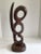 Modern 1970s Carved Rosewood Swirl Sculpture on Rosewood Base For Sale - Image 3 of 10