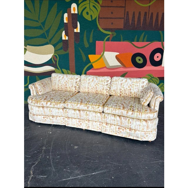 Mid 20th Century Mid Century Velvet Floral Sofa For Sale - Image 5 of 12