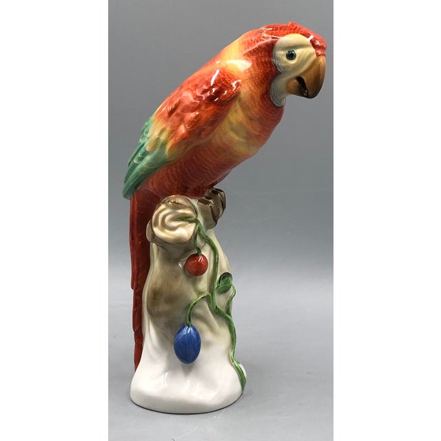 Large Mid-Century Hand-Painted Porcelain Figurine of Parrot / Macaw (Model 5000) by Béla Kelemen for Herend For Sale - Image 4 of 13