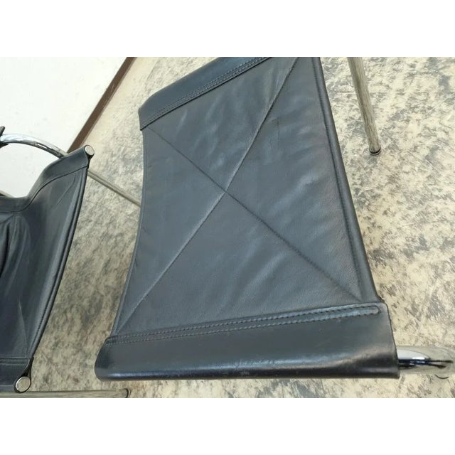 Animal Skin Set of Armchair with Stool in Real Leather by Strässle Hans Eichenberger, 1976 For Sale - Image 7 of 13