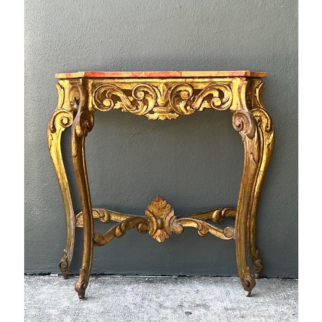 Vintage Italian Rococo Style Console Table For Sale In West Palm - Image 6 of 18