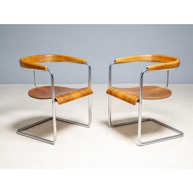 Functionalist Console Armchair by Jindřich Halabala for UP Závody Rousínov, 1930s For Sale - Image 4 of 11